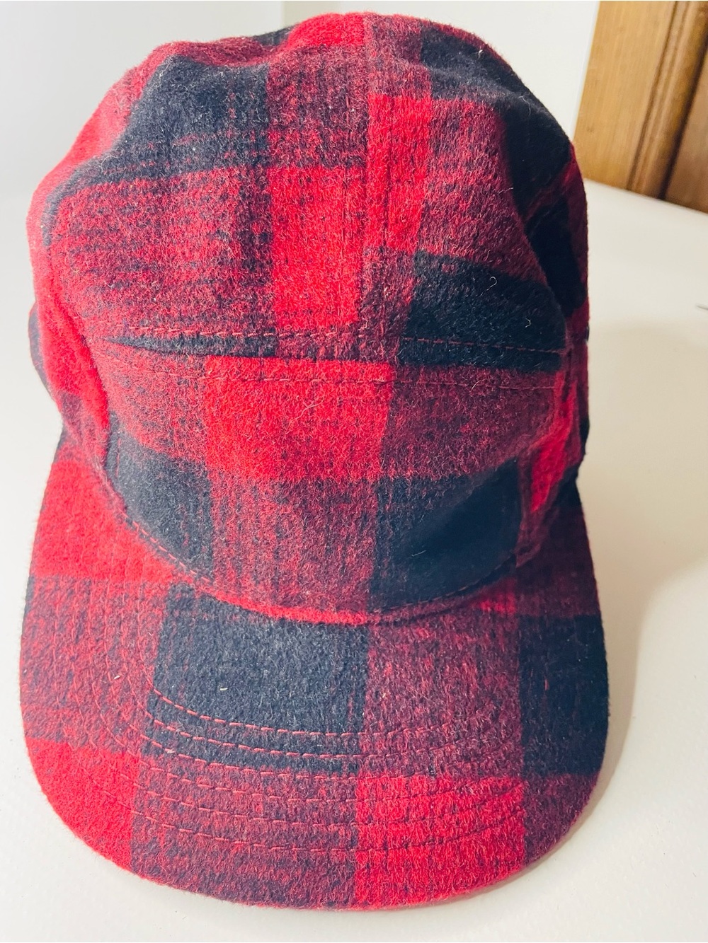 urban pipeline Red and Black Plaid Cap Wool - Adjustable